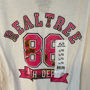 New Women's White/pink Camo Print Realtree 86 T-shirt Short Sleeve Size Large